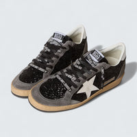 Ball Star 'Black Glitter with White Leather Star and Metallic Leather Heel Tab'