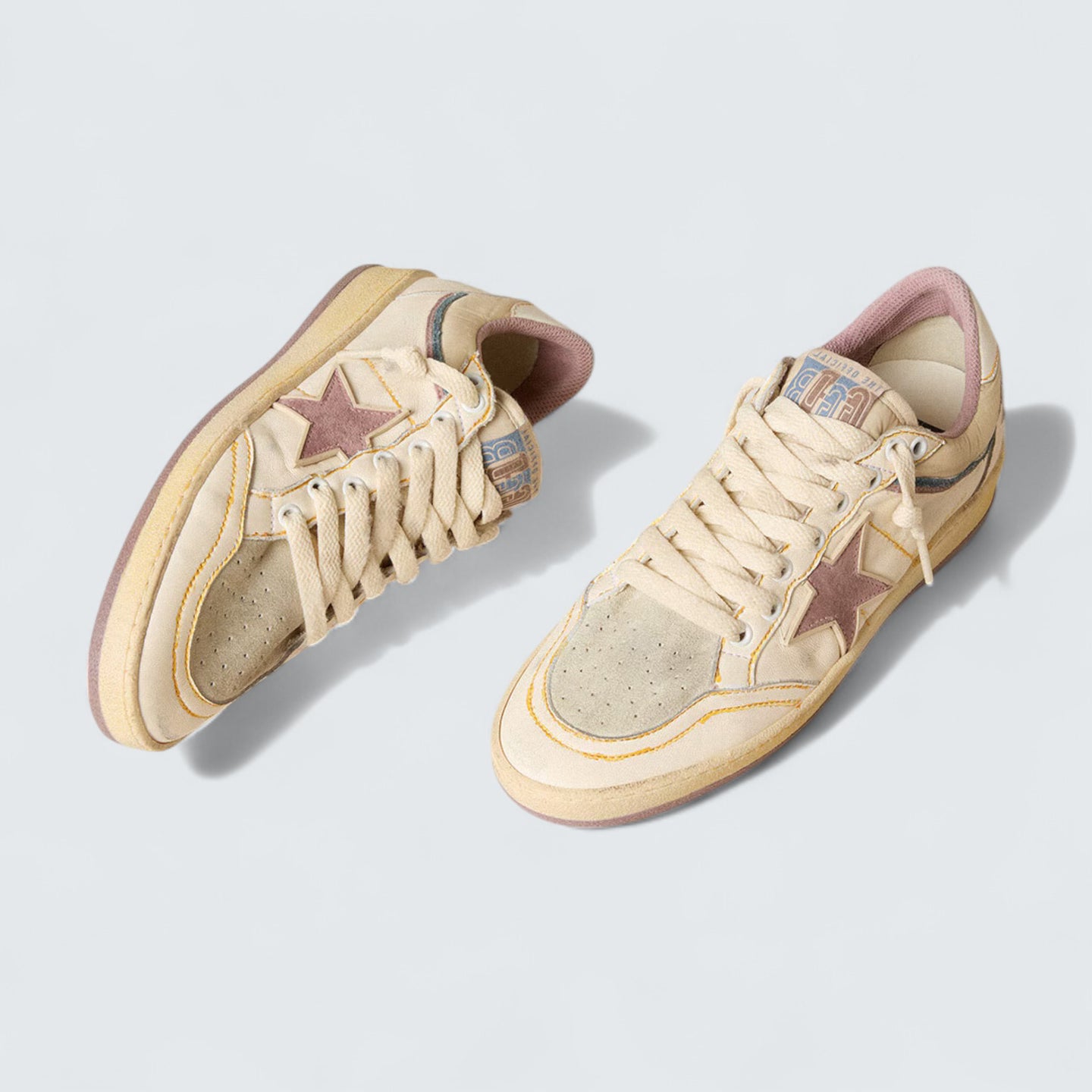 Ball Star 'White Nappa with Mauve TPU Star and Leather Heel Tab'