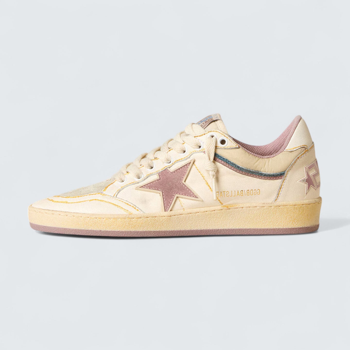 Ball Star 'White Nappa with Mauve TPU Star and Leather Heel Tab'