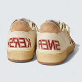 Ball Star 'White Nappa with Red Leather Star and Pink Suede Inserts'