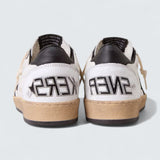 Ball Star 'White Nappa with Black Leather Star and Heel Tab'