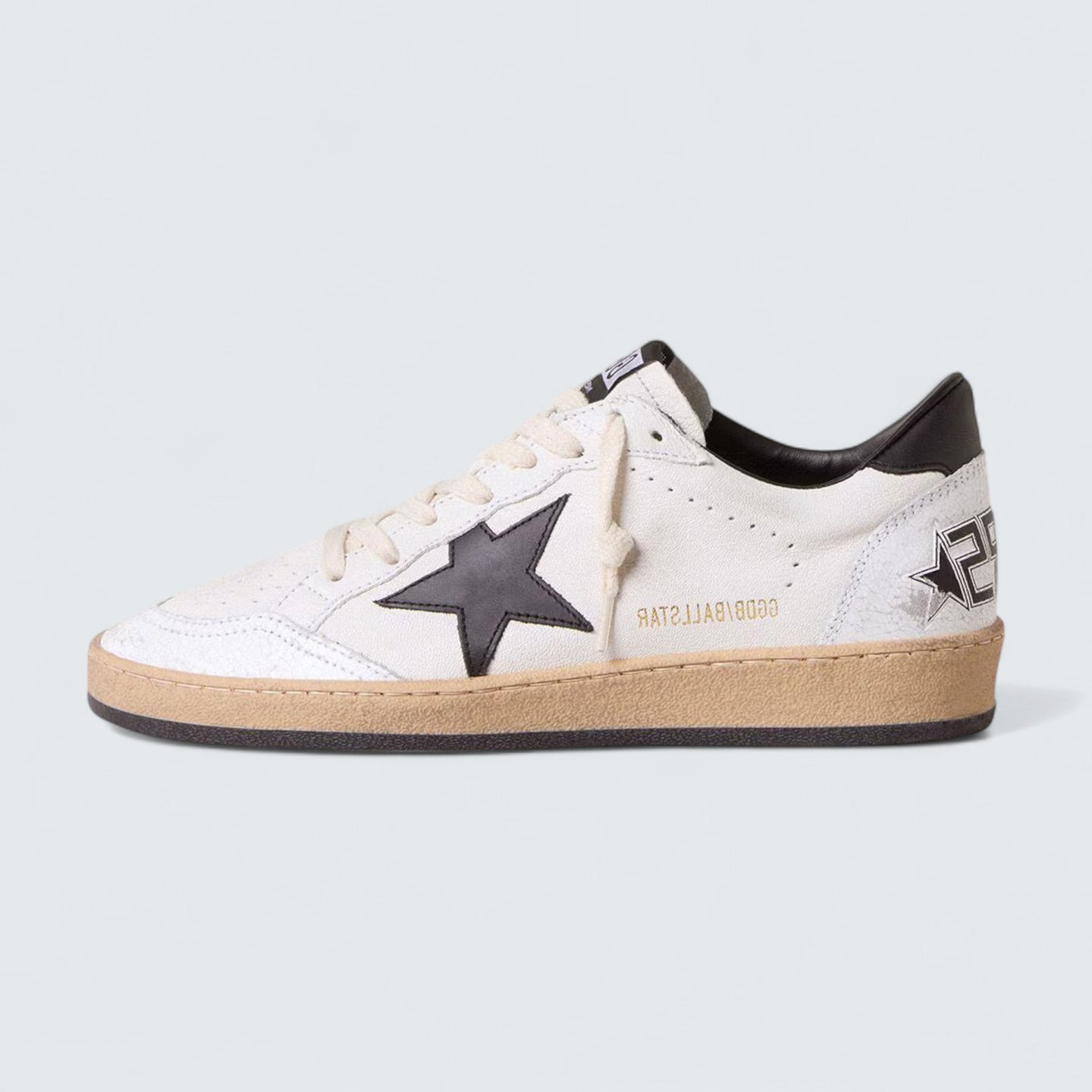 Ball Star 'White Nappa with Black Leather Star and Heel Tab'