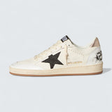 Ball Star 'White Nappa with Black Glitter Star and Quartz Metallic Heel Tab'