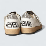 Ball Star 'White Nappa with White Leather Star and Silver Glitter Heel Tab'