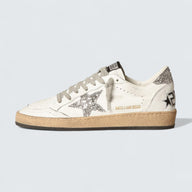 Ball Star 'White Nappa with White Leather Star and Silver Glitter Heel Tab'