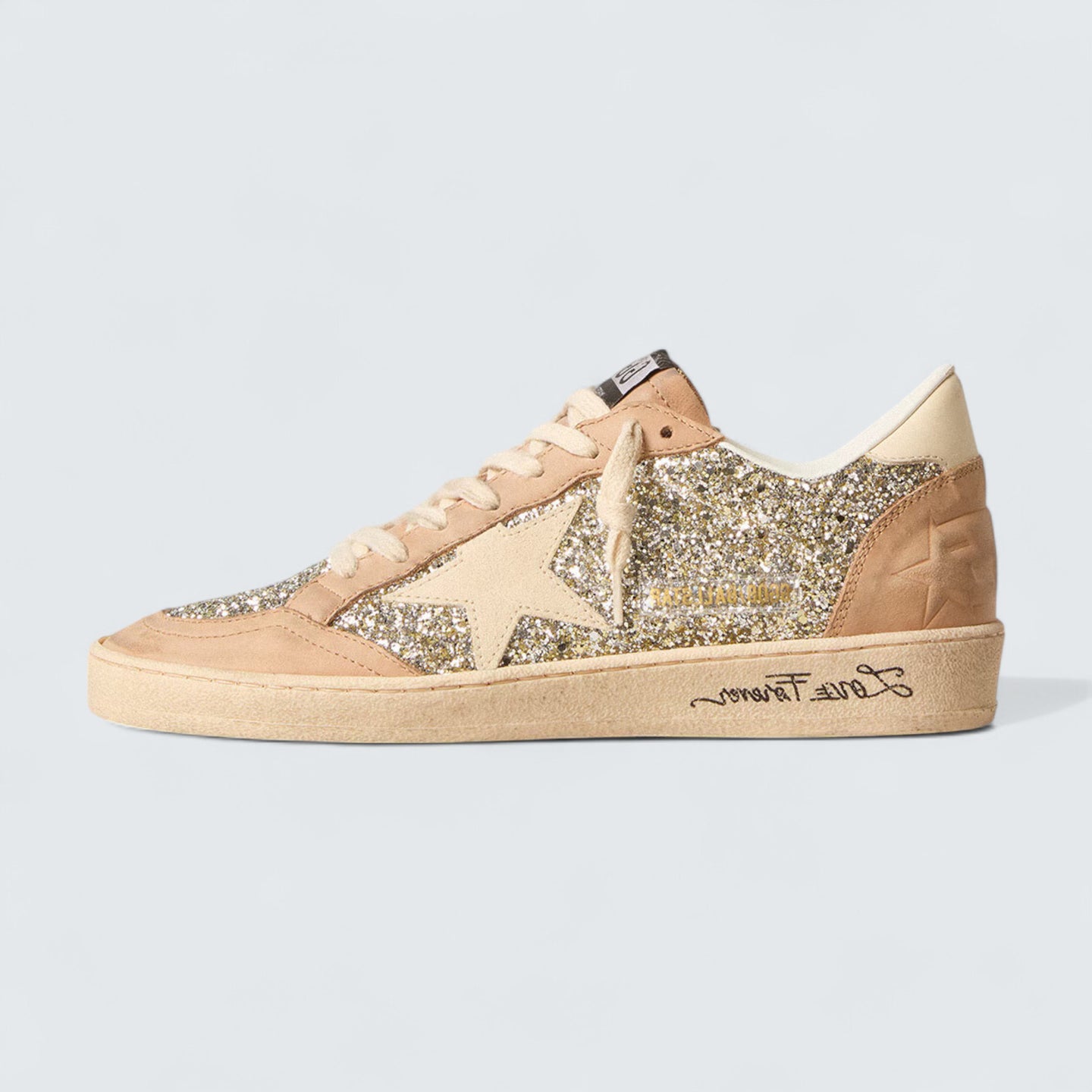 Ball Star 'Platinum Glitter with Cream Leather Star and Nubuck Toe'