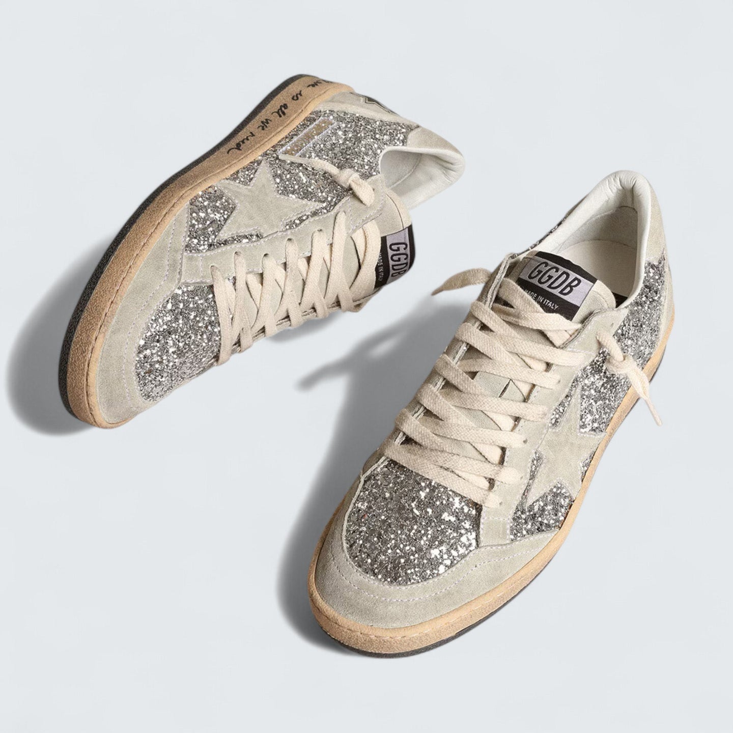 Ball Star 'Silver Glitter with Ice-Gray Suede Inserts'