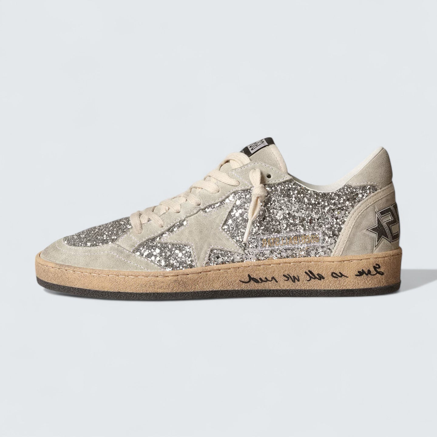 Ball Star 'Silver Glitter with Ice-Gray Suede Inserts'