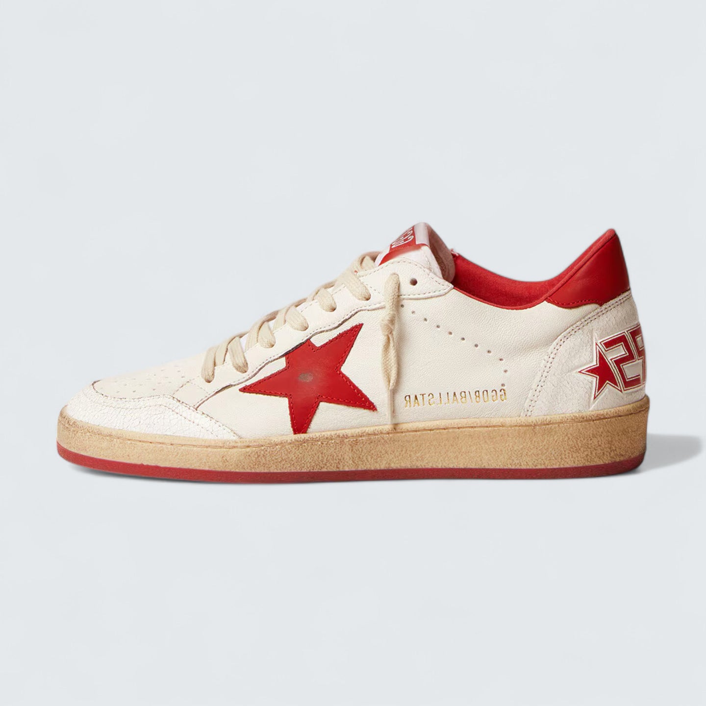 Ball Star 'White Leather with Red Leather Star and Heel Tab'