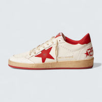 Ball Star 'White Leather with Red Leather Star and Heel Tab'