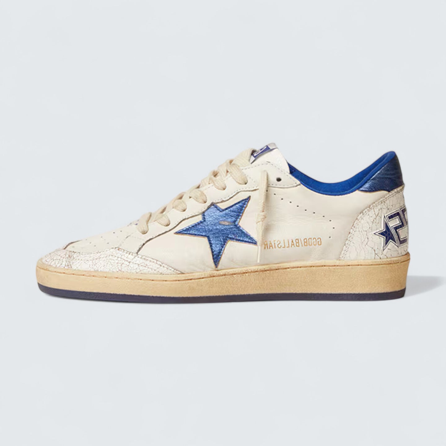 Ball Star 'White Nappa with Bright Blue Metallic Leather Star and Heel Tab'