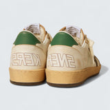 Ball Star 'White Leather with Black Leather Star and Green Leather Heel Tab'