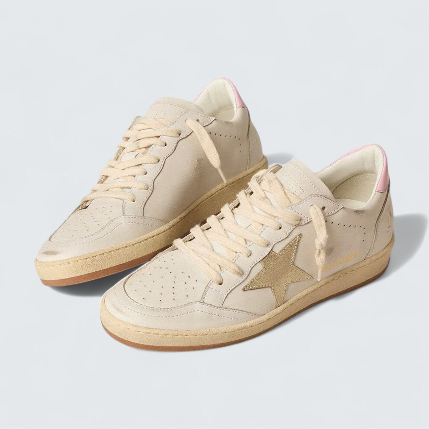 Ball Star 'Gold Foiled Leather Star and Pink Leather Heel Tab'