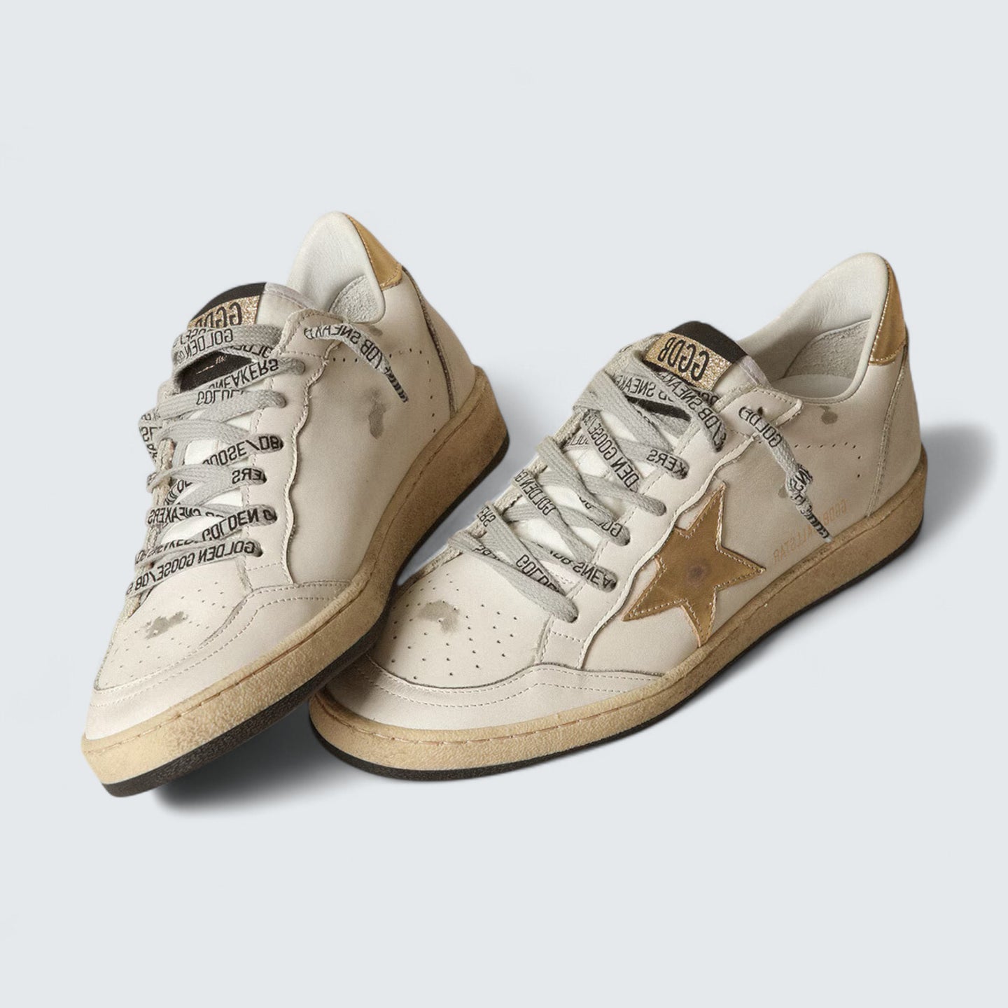 Ball Star 'White Leather with Gold Laminated Star and Heel Tab'