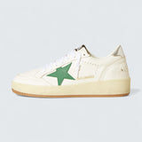Ball Star 'White Nappa with Green Leather Star and Metallic Leather Heel Tab'