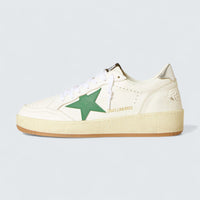 Ball Star 'White Nappa with Green Leather Star and Metallic Leather Heel Tab'