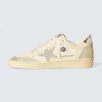 Ball Star 'White Nappa with Silver Swarovski Micro-Crystal Star and Metallic Silver Leather Heel Tab'