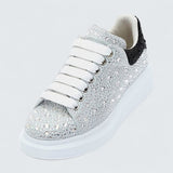 Oversized Sneaker in White Crystal
