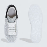 Oversized Sneaker in White Crystal