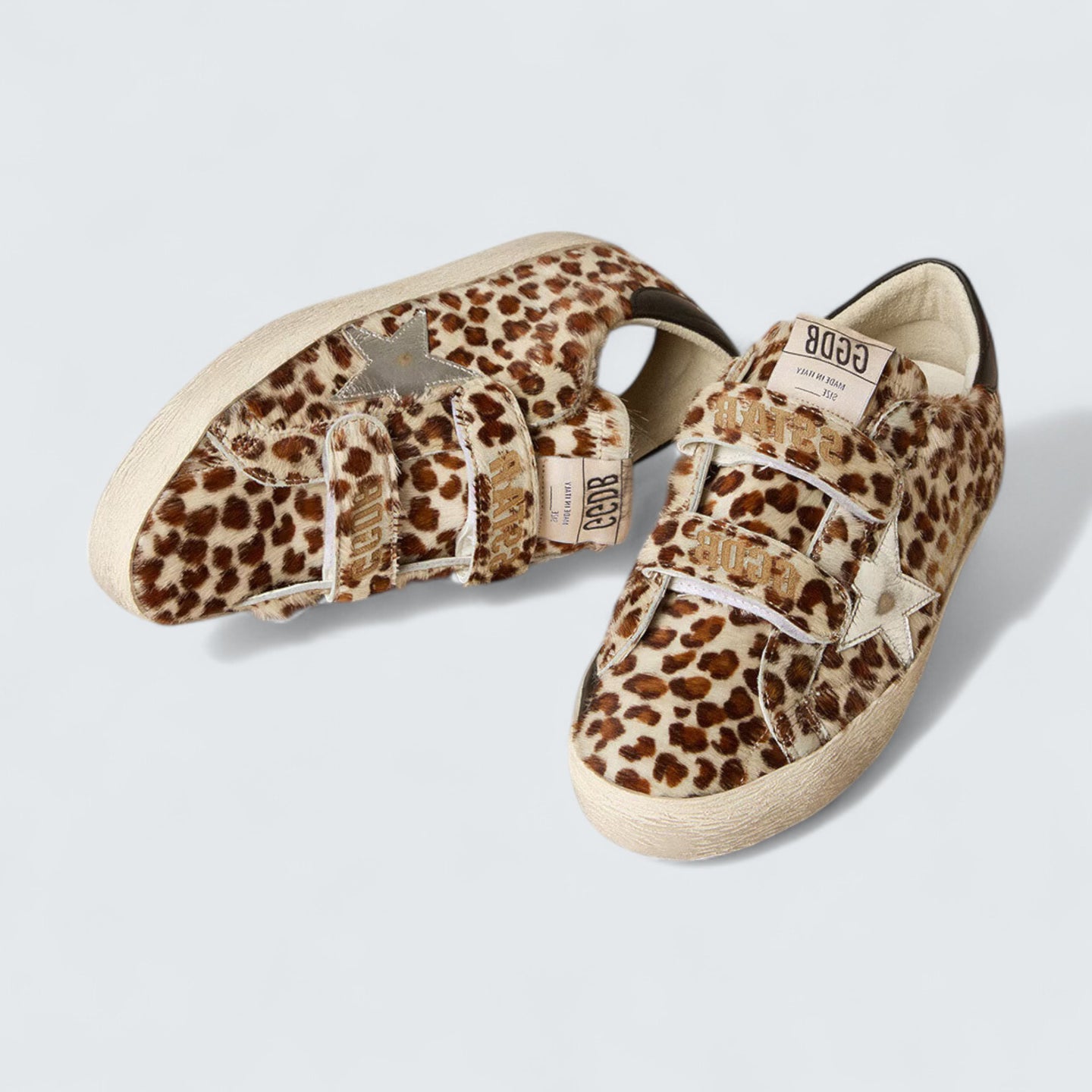 Old School LTD 'Leopard Pony Skin with Silver Star and Black Leather Heel Tab'