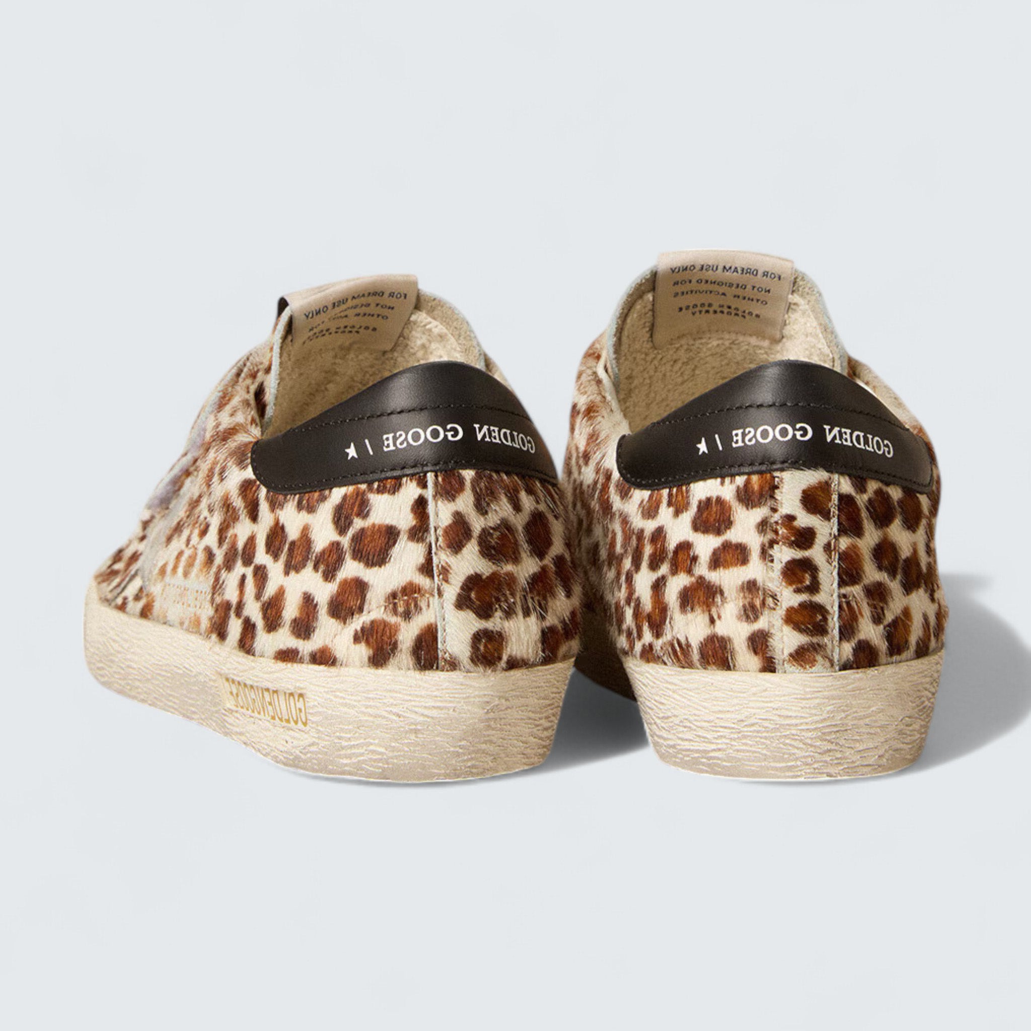 Old School LTD 'Leopard Pony Skin with Silver Star and Black Leather Heel Tab'