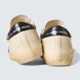 Women's Old School 'White Leather with Blue Glitter Star and Blue Leather Heel Tab'