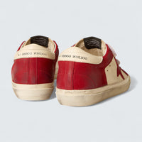 Women's Old School 'White Nappa with Red Nubuck Star and Nappa Heel Tab'