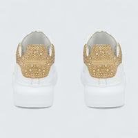 Oversized Sneaker in White Gold