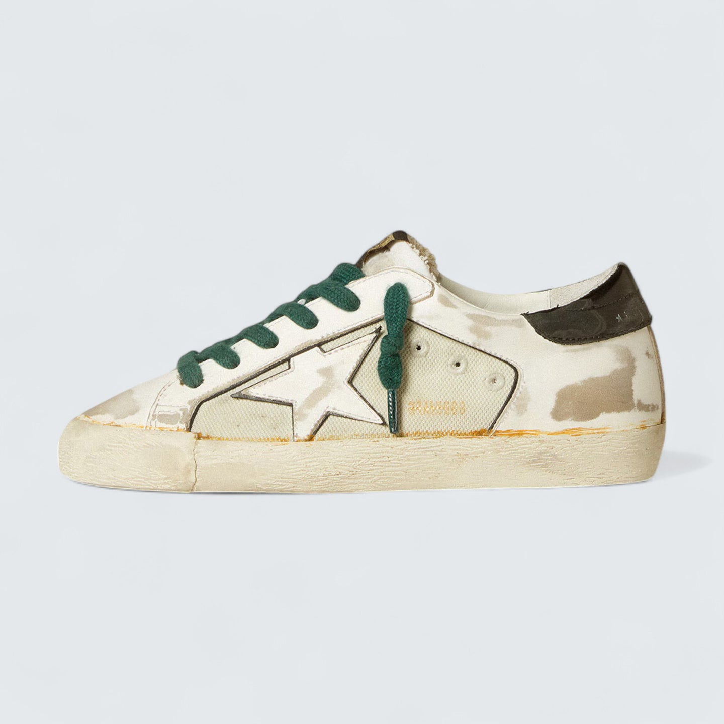 Super-Star LAB 'White Canvas with White Star and Black Leather Heel Tab'