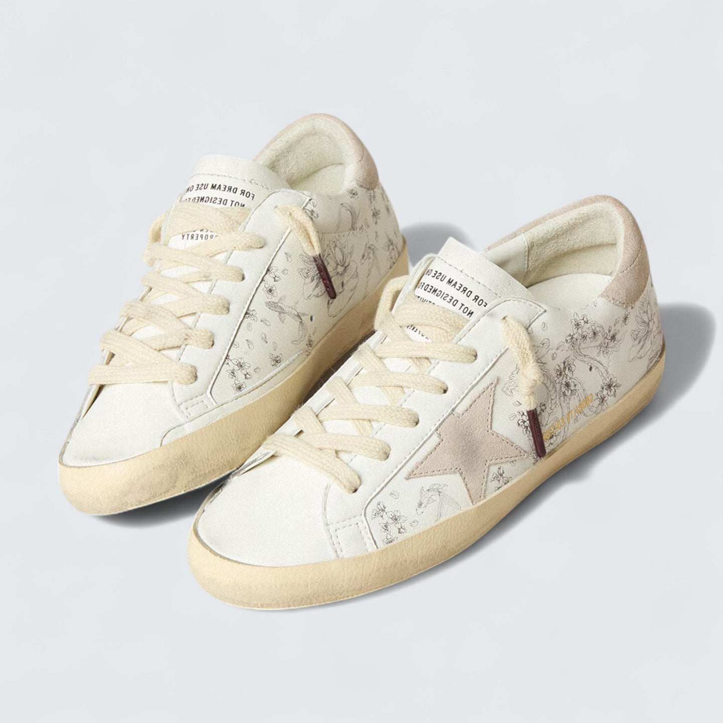 Super-Star LTD CNY 'White Leather with Gray Star and Lettering'