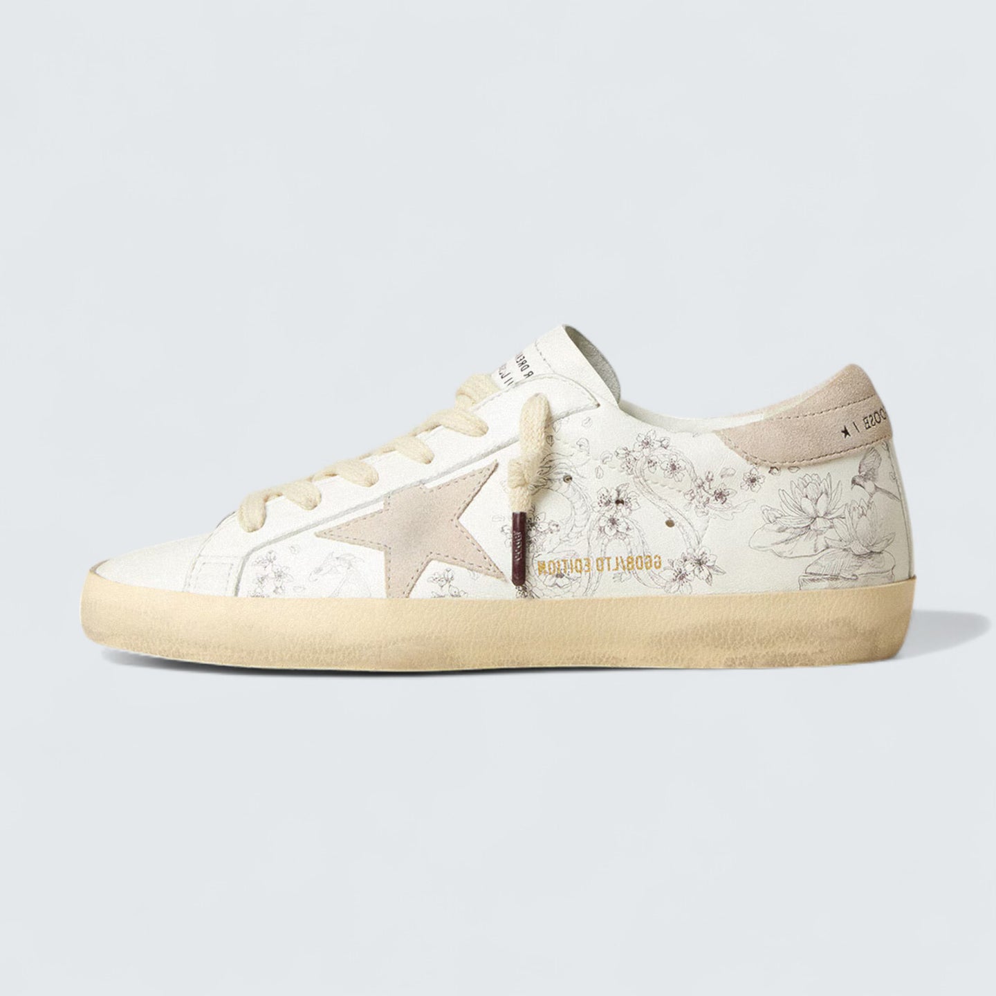 Super-Star LTD CNY 'White Leather with Gray Star and Lettering'