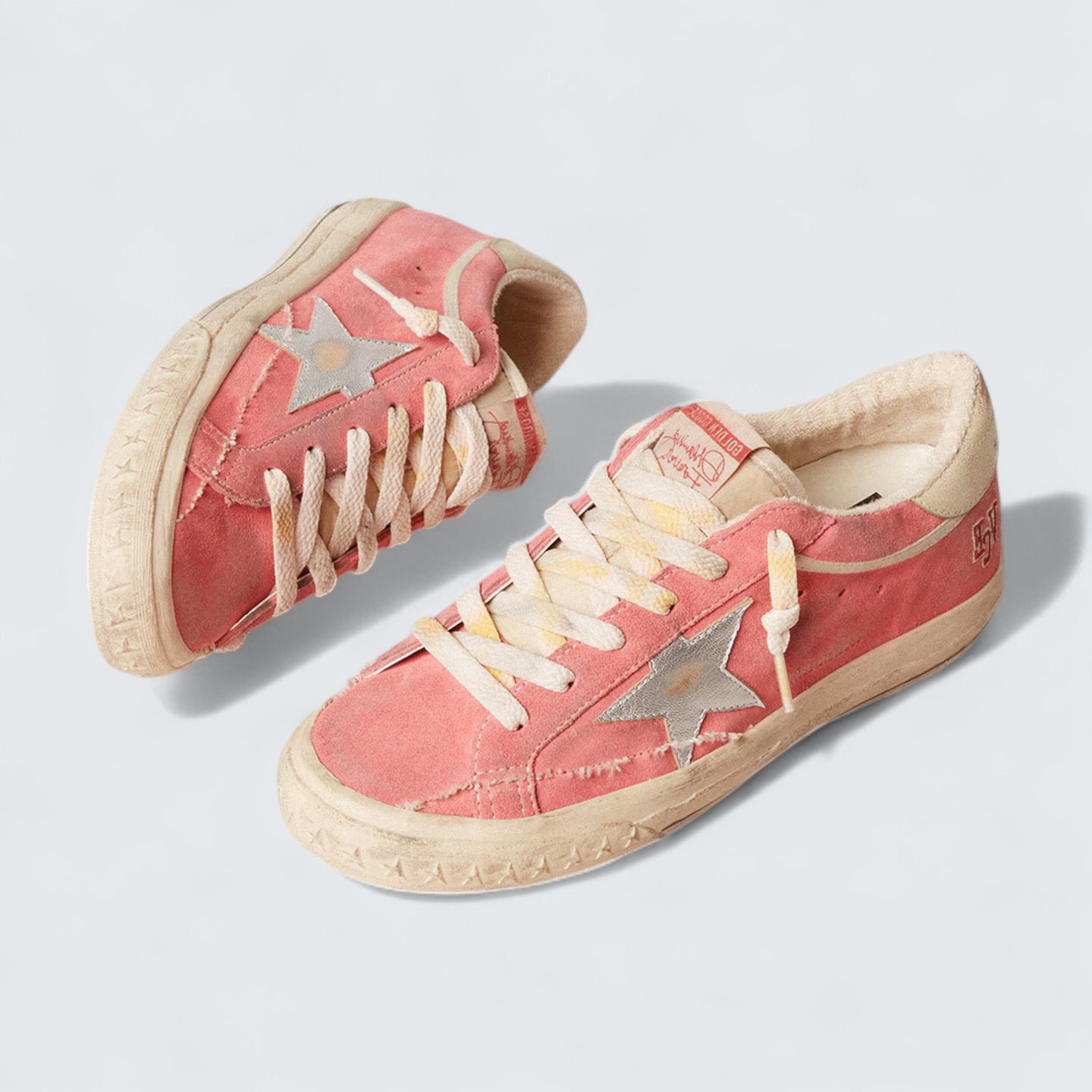 Super-Star LTD 'Red Suede with Silver Star and Leather Heel Tab'