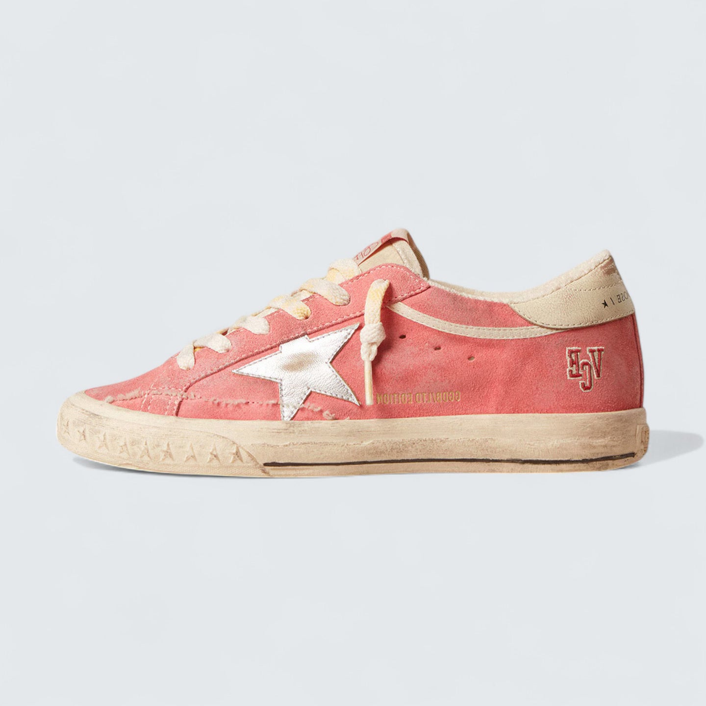 Super-Star LTD 'Red Suede with Silver Star and Leather Heel Tab'
