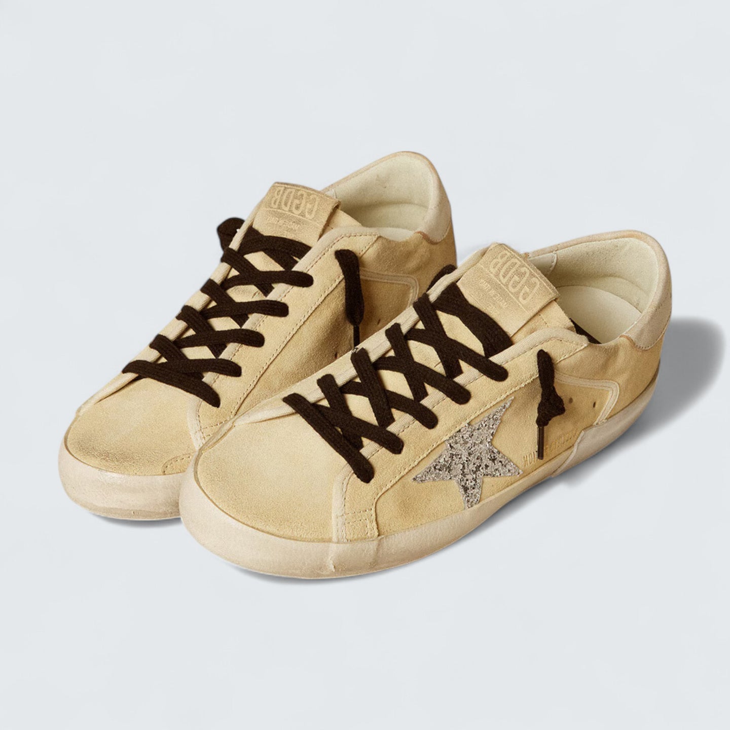 Super-Star LTD 'Suede with Glitter Star and Leather Heel Tab'