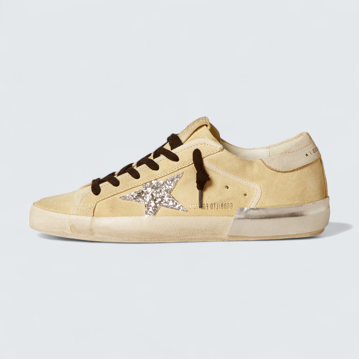 Super-Star LTD 'Suede with Glitter Star and Leather Heel Tab'