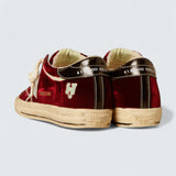 Super-Star LTD 'Ruby Velvet with Silver Metallic Leather Star and Black Metallic Leather Heel Tab'