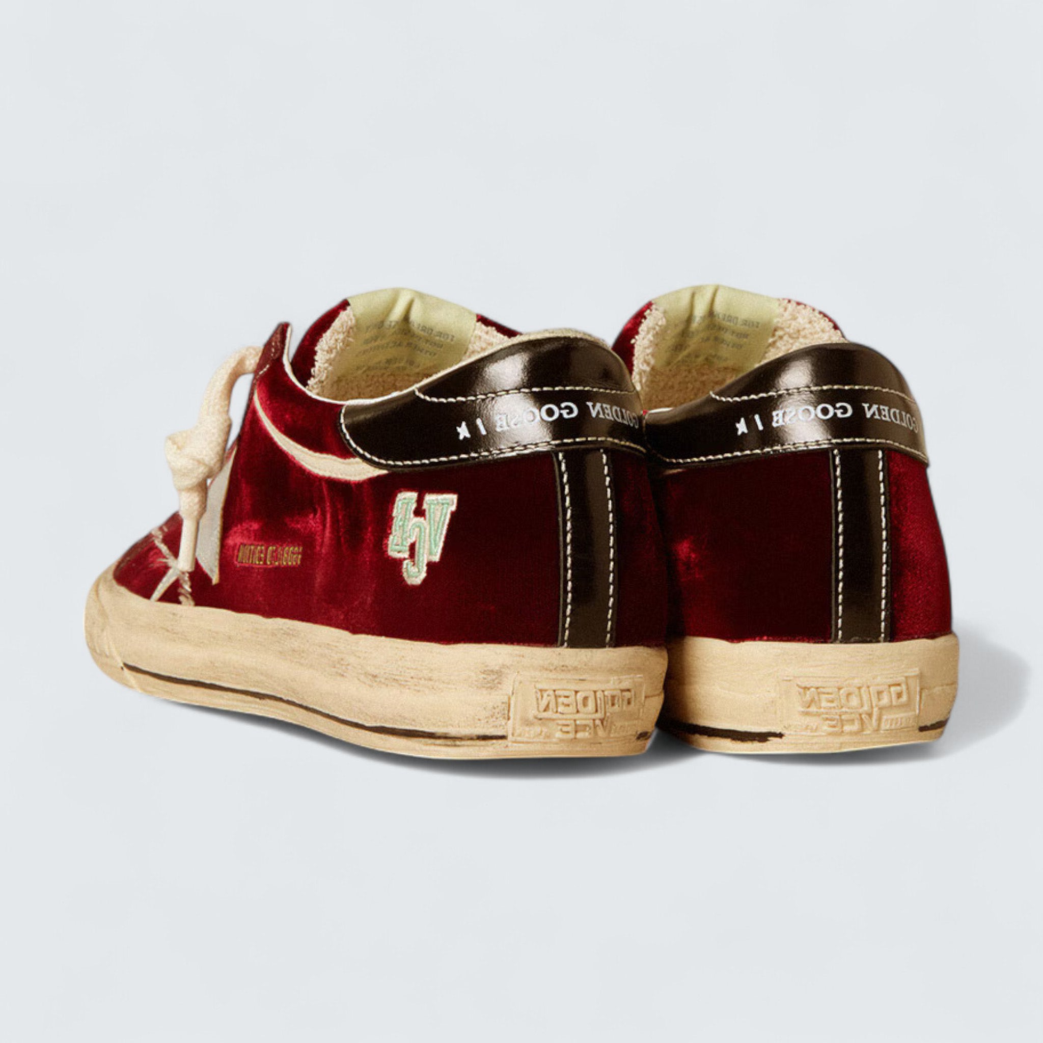 Super-Star LTD 'Ruby Velvet with Silver Metallic Leather Star and Black Metallic Leather Heel Tab'