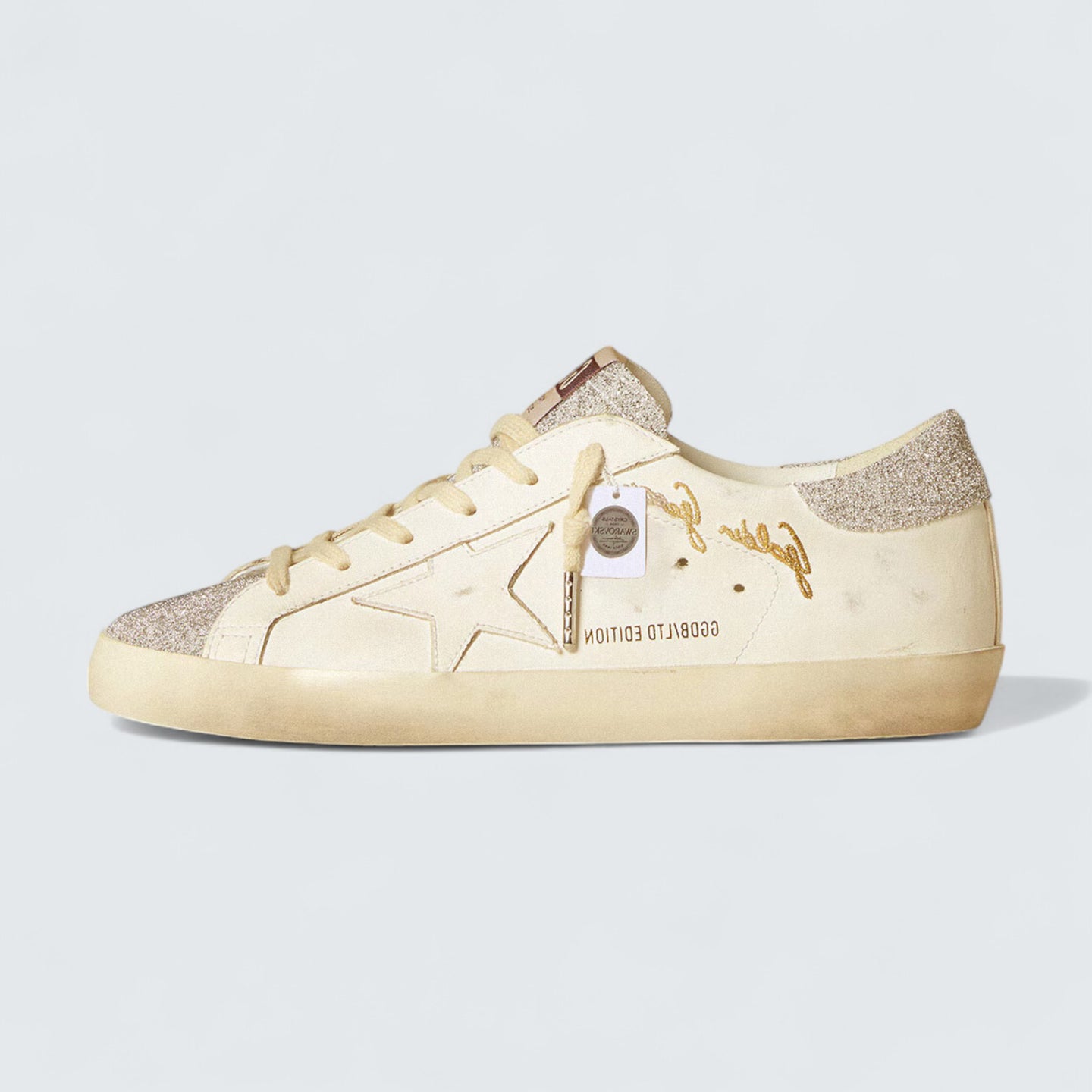 Super-Star LTD 'White Leather with Swarovski Micro-Crystal Inserts'