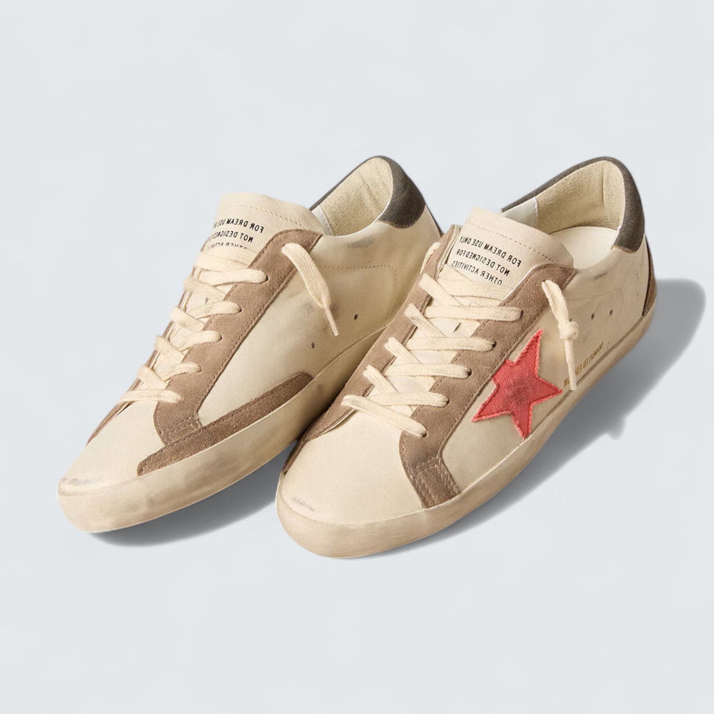 Super-Star LTD 'Pink Gabardine Star and Gray Suede Heel Tab'