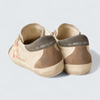 Super-Star LTD 'Pink Gabardine Star and Gray Suede Heel Tab'