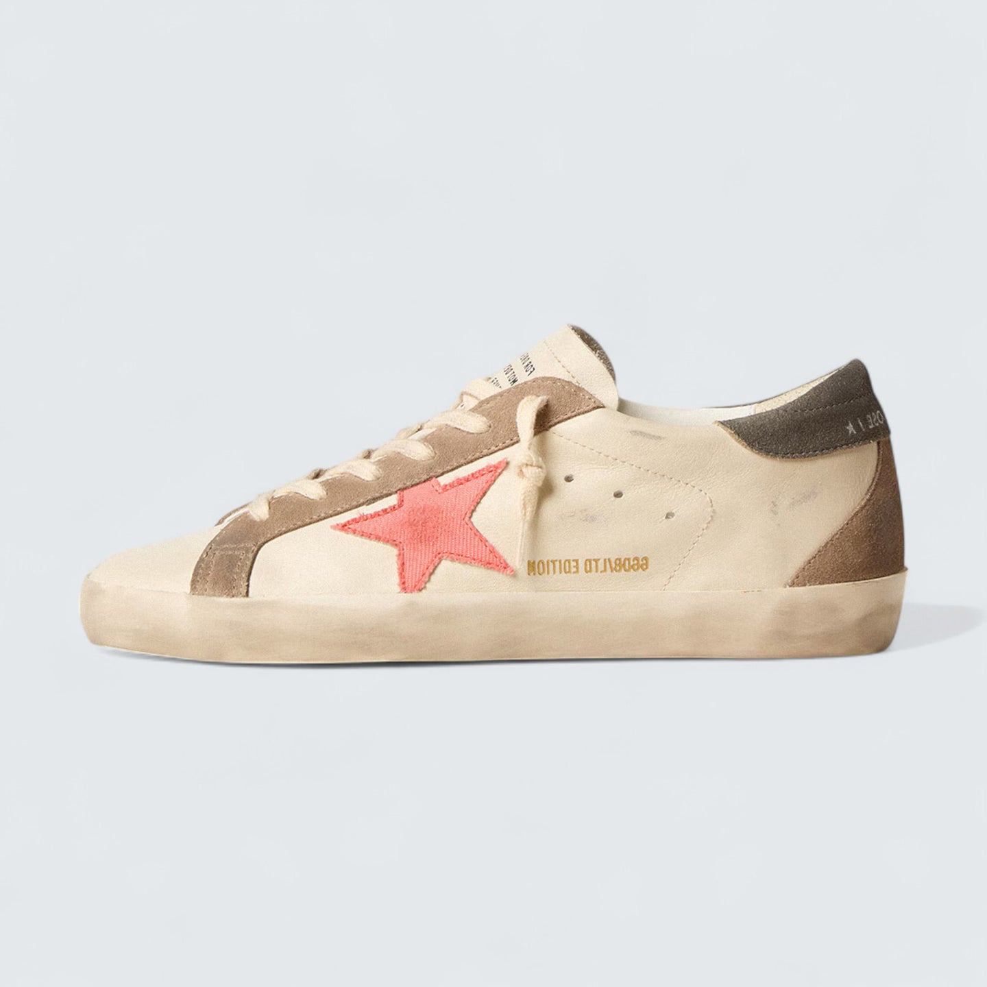 Super-Star LTD 'Pink Gabardine Star and Gray Suede Heel Tab'