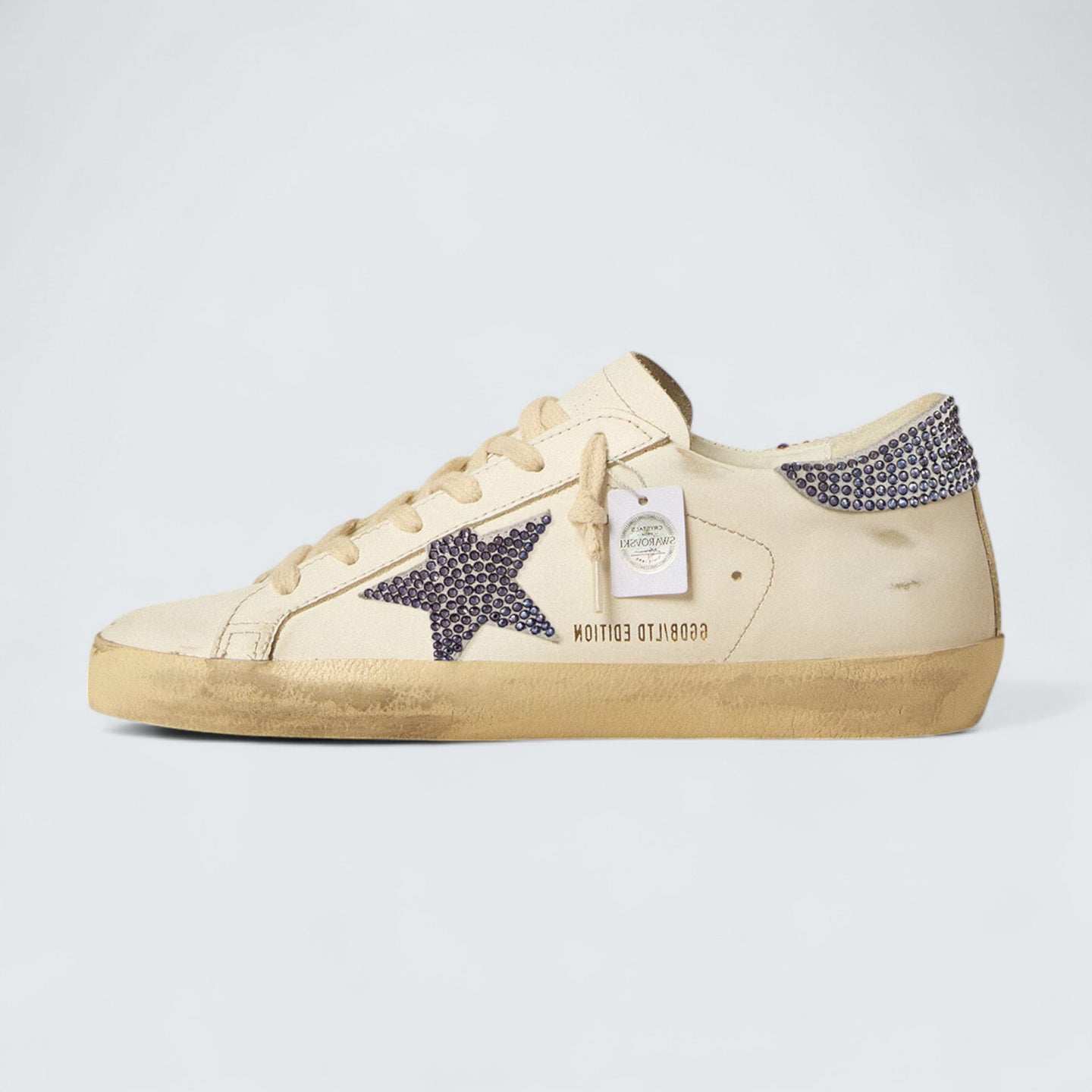Super-Star LTD 'Cream Suede with Swarovski Crystal Star and Heel Tab'