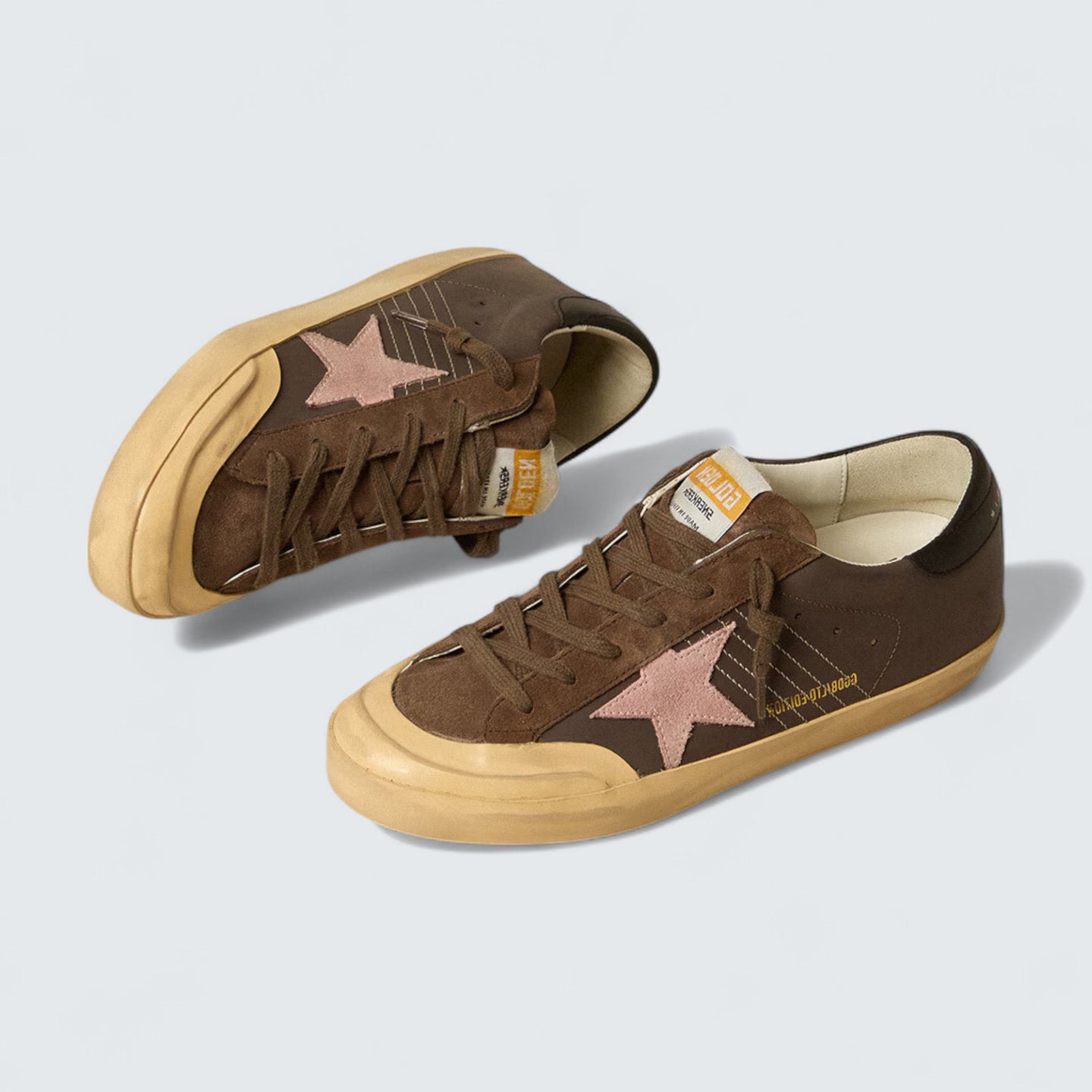 Super-Star Penstar LTD 'Brown Leather with Pink Suede Star'