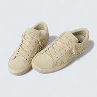 Super-Star 'Beige Suede with Pearls and Swarovski Crystals'