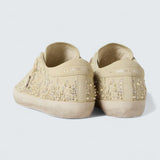 Super-Star 'Beige Suede with Pearls and Swarovski Crystals'