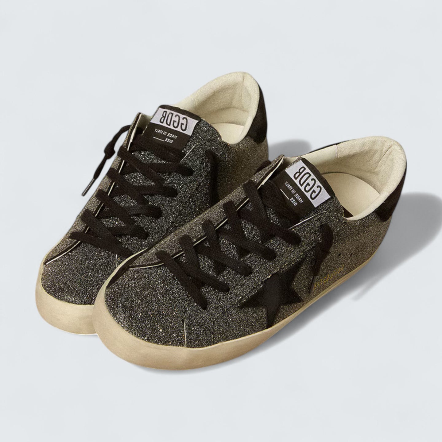 Super-Star 'Black Swarovski Crystals with Black Suede Star'