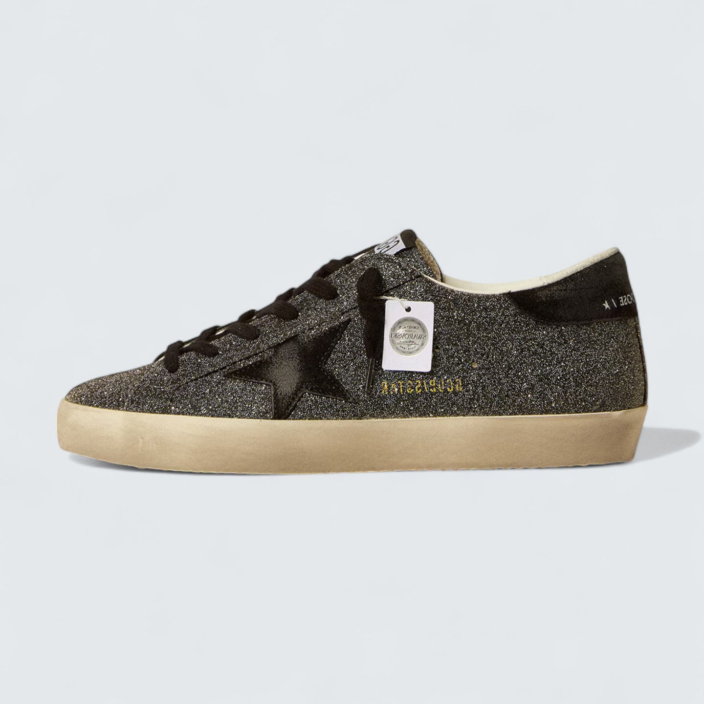 Super-Star 'Black Swarovski Crystals with Black Suede Star'
