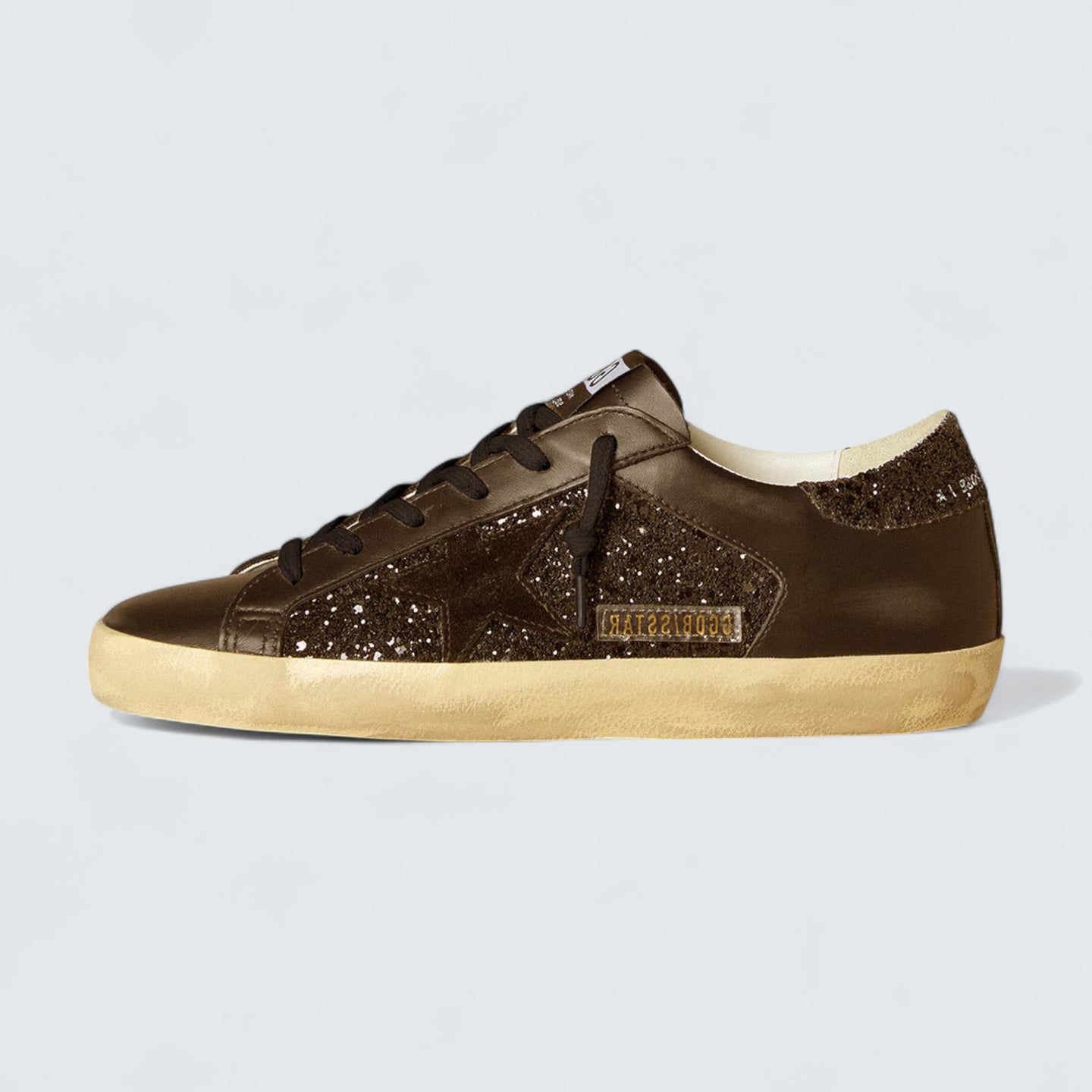 Super-Star 'Black Glitter with Black Suede Star and Leather Inserts'