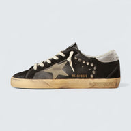 Super-Star 'Black Leather and Suede with Silver Studs'