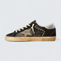 Super-Star 'Black Leather and Suede with Silver Studs'